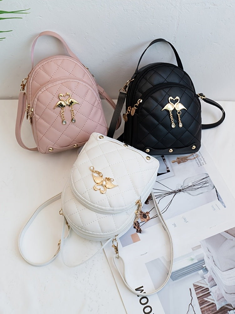 Stylish 's Adjustable & Detachable Strap Shoulder Bag - Large Capacity Lightweight Travel Bag with Metal Zipper, Multiple Compartments for Wallet, Phone, Makeup & Perfume - Casual Chic Design for Outings, Vacations (Pink/Blac