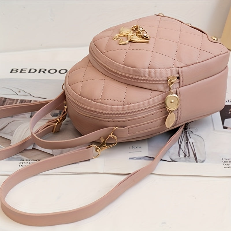 Stylish 's Adjustable & Detachable Strap Shoulder Bag - Large Capacity Lightweight Travel Bag with Metal Zipper, Multiple Compartments for Wallet, Phone, Makeup & Perfume - Casual Chic Design for Outings, Vacations (Pink/Blac